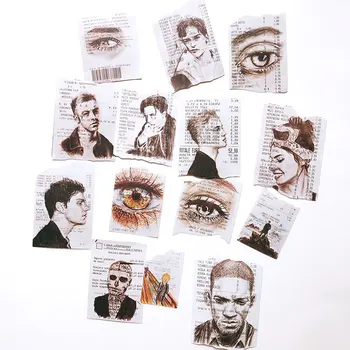 15 ADET Kroki karakter Çıkartmalar El Sanatları Ve Scrapbooking çıkartmaları kitap Öğrenci etiket Dekoratif sticker DIY Kırtasiye