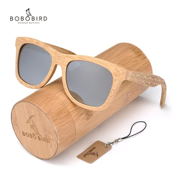 BOBO KUŞ Marka Retro Bambu Güneş Gözlüğü Kadın Ve Erkek Gümüş Polarize Lens Gözlük En İyi erkek Lüks Hediyeler C-DG06a