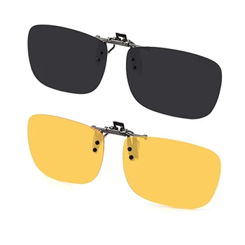 Balıkçılık Güneş Gözlüğü güneş gözlüğü üzerinde klip Reçete Gözlük Erkekler Kadınlar için Flip up Çerçevesiz UV Koruma Gece Sürüş