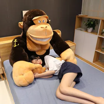 Büyük 160 cm Hayvan peluş oyuncak Gorilla Siyah orangutan Yaratıcı Simülasyon dolması maymun oyuncak bebekler çocuklar için noel hediyesi
