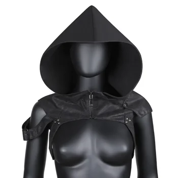 Gotik Punk Hood Kukuletası Cadılar Bayramı Assassin kostüm aksesuarı Karnaval Cosplay Korku Pamuk Şapka Maskesi Erkekler Kadınlar Siyah Retro