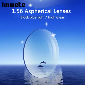 Imwete Anti-mavi ışık asferik reçete gözlük 1.56 1.61 1.67 reçine lensler Temizle özelleştirme Lens miyopi hipermetrop