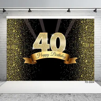 Kum Glitter Fotoğraf altın arka planında Bilgisayar 40 Doğum günü Partisi Photocall Fotoğraf Studio Fotoğraf Arka planlar Basılı 