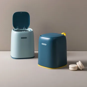 Mini Masaüstü Akıllı Masa çöp tenekesi Araba Kutusu Banyo Yatak Odası Ofis Mutfak çöp tenekesi Atık Kağıt Sepeti Kova Çöp Tuvalet