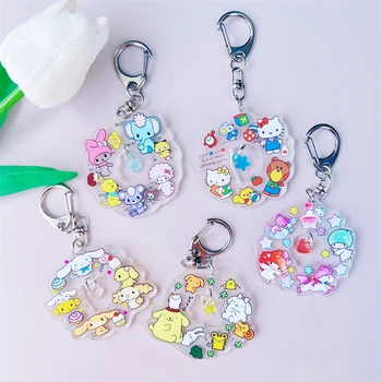 Sevimli Hello Kittys Anahtarlık Sanrio Mymelody Cinnamoroll Ponpon Purin Kawaii okul çantası Sırt Çantası Bebek Kolye Dekorasyon Oyuncak Kız
