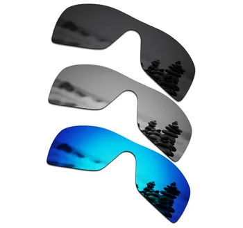 SmartVLT 3 Adet Polarize Güneş Gözlüğü Yedek Lensler Oakley Batwolf Stealth Siyah ve Gümüş Titanyum ve Buz Mavisi