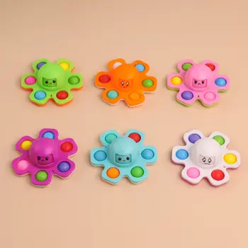 Yeni Yüz Değiştirme Ahtapot İtme Kabarcık Spinner stres oyuncakları Parmak cayro Anti-Stres Çocuk Eğlenceli Stres Rahatlatıcı İnteraktif Oyuncak